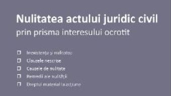 Pret Carte Nulitatea actului juridic civil prin prisma interesului ocrotit – Pavel Filip