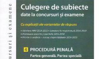 Cartea Culegere de subiecte date la concursuri si examene. Procedura penala. Partea generala. Partea speciala – Ioan-Paul Chis (download, pret, reducere)