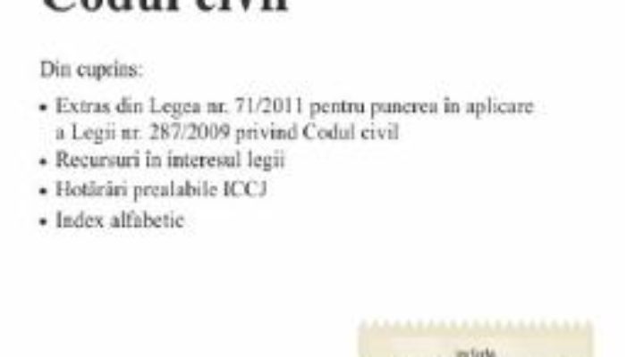 Cartea Codul civil. Actualizat 5.09.2019 (download, pret, reducere)