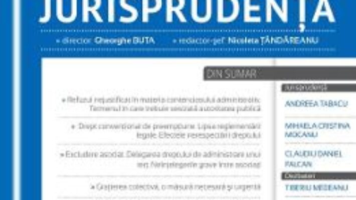 Pret Carte Revista romana de jurisprudenta 1 din 2017 – Gheorghe Buta, Nicoleta Tandareanu PDF Online