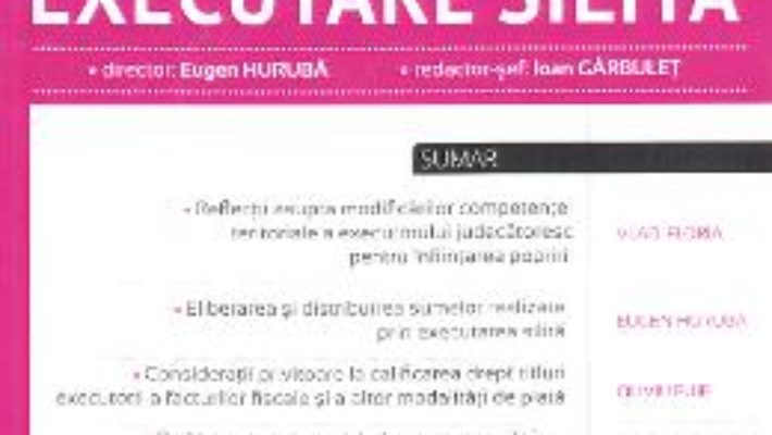 Cartea Revista romana de executare silita Nr. 4 din 2017 (download, pret, reducere)