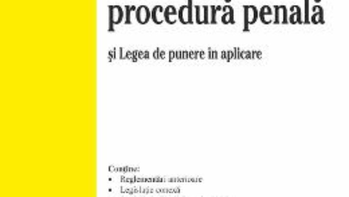 Cartea Codul de procedura penala Act. 8 ianuarie 2020 (download, pret, reducere)