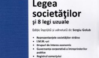 Cartea Legea societatilor si 8 legi uzuale Ed.2020 (download, pret, reducere)