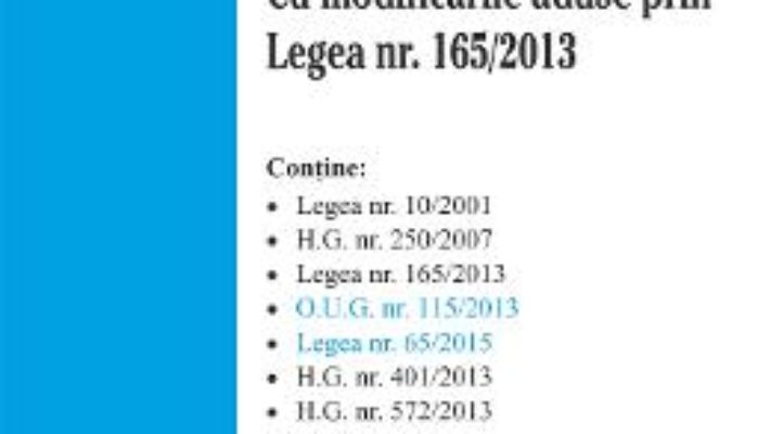 Cartea Legea Nr. 10 Din 2001 Act. 7 Aprilie 2015 pdf